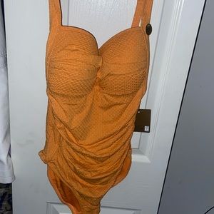 never worn orange sparkling bathing suit